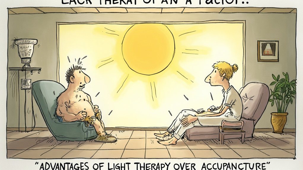 light therapy benefits outweigh acupuncture